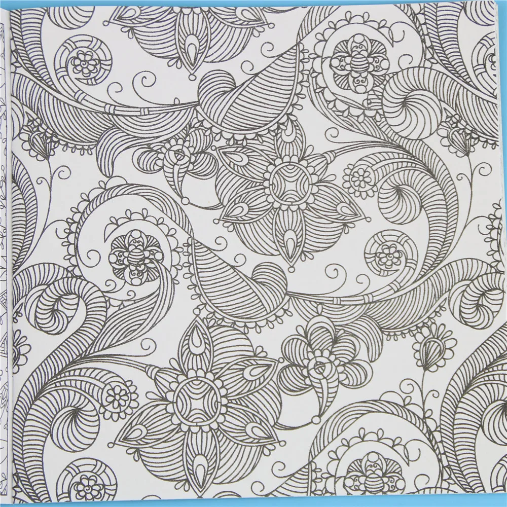 1 Uds. 24 páginas Flor de mandala libro para colorear para niños adultos aliviar el estrés mata tiempo Graffiti pintura libro de dibujo artístico