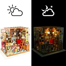DIY маленькие куклы дом Сэм книжный магазин обучающая собранная модель или От 0 до 14 лет ребенок счастливые времена современный подарок