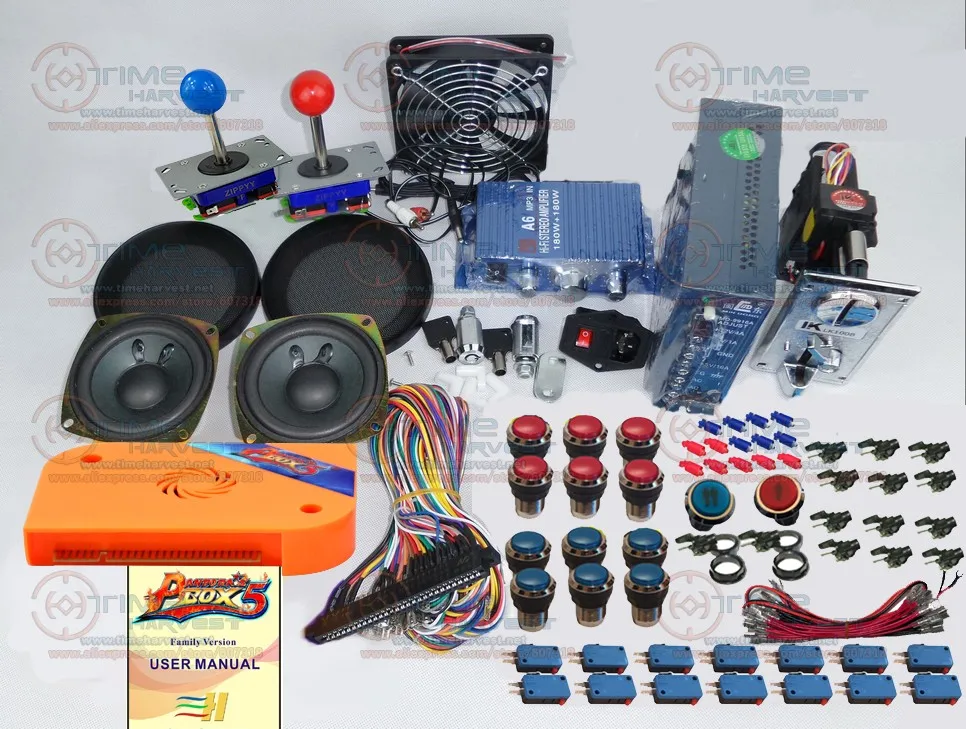 

Arcade parts Bundles kit With 960 in 1 Pandora Box 5 Joystick Microswitch LED illuminated Buttons for Arcade Cabinet Machine