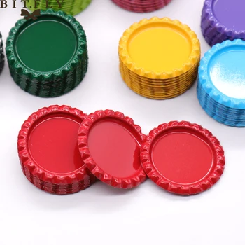

10 pcs /lot 3.5 cm DIY decoration accessories Flattened Beer Bottle Caps metal beer caps for Handicrafts hanging decorations