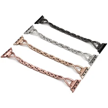 Fashion Watches Band for Apple Watch Stainless Steel Bands 38mm 40mm 42mm 42mm Lady Bracelet Watch Band Replacement Accessories