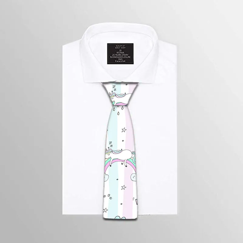 Mens Ties Animal Unicorn Printed Necktie Slim Skinny Narrow Ties 8CM Casual Novelty Ties For Men Wedding Accessories 5LD02 - Цвет: Style3