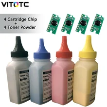4 цвета в бутылках EA Тонер порошок+ 4 картриджа чип для Xerox Phaser 6020 6022 Workcentre 6025 6027 порошок для лазерного принтера заправка