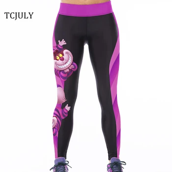

TCJULY Fashionable Stretch Cat Leggings High Waist Skinny Push Up Ankle Length Pants Breathable Quick Dry Fitness Leggings Women