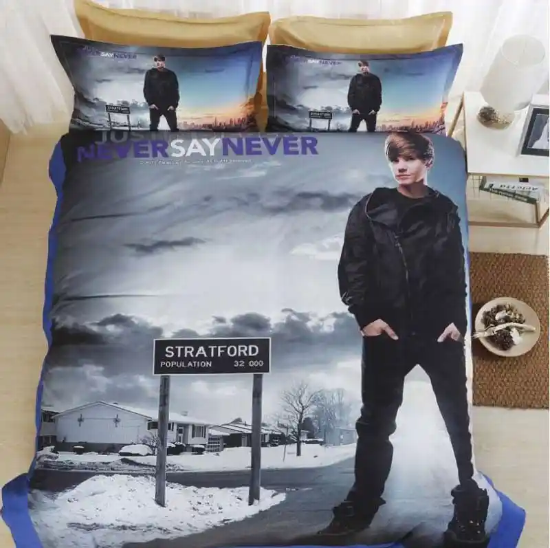 Justin Bieber 3d Bedding Set Print Duvet Cover Set Twin Full Queen