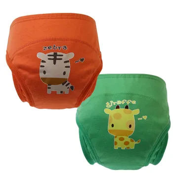 

2pc/lot 4layers Learning Pants Cartoon Designs Nappies for Babies Fashion Anti-side Leakage Underwear Size 80/90/95/100