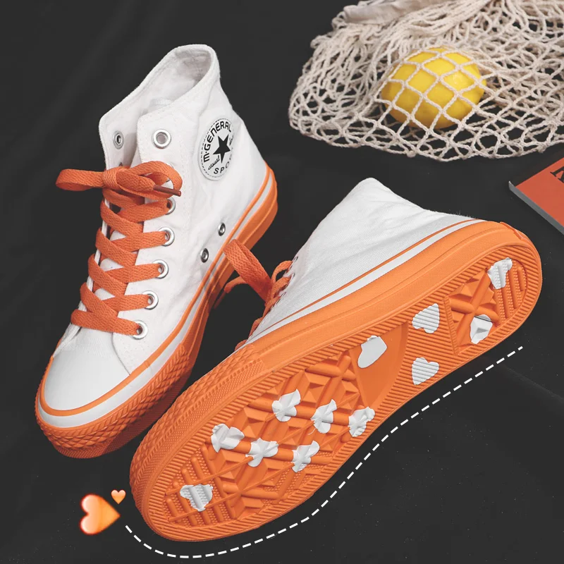 

Fashion High-top Canvas Women Shoes 2019 New Arrival Cute Heart-shaped Flat Student Casual Sneakers Zapatos Dorados Para Mujer