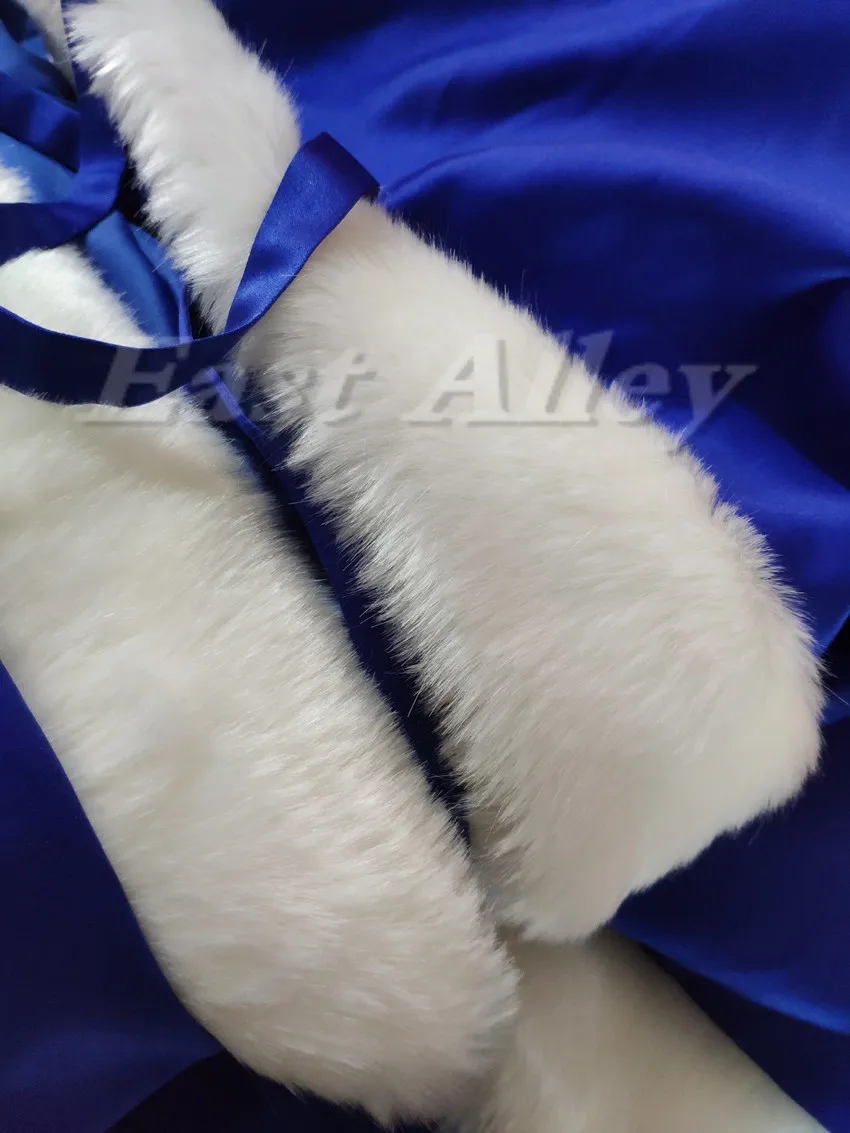 Champagne Bridal Cloak Winter Hooded Faux Fur Trim Satin Wedding Cape Shawl Cape Mantles Manto