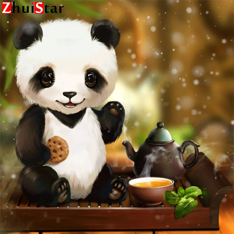 5d Diy Diamond Painting Full Square Rhinestone Embroidery Cartoon Cute Animal Panda Mosaic Pattern Home Decoration ZWQ | Дом и сад