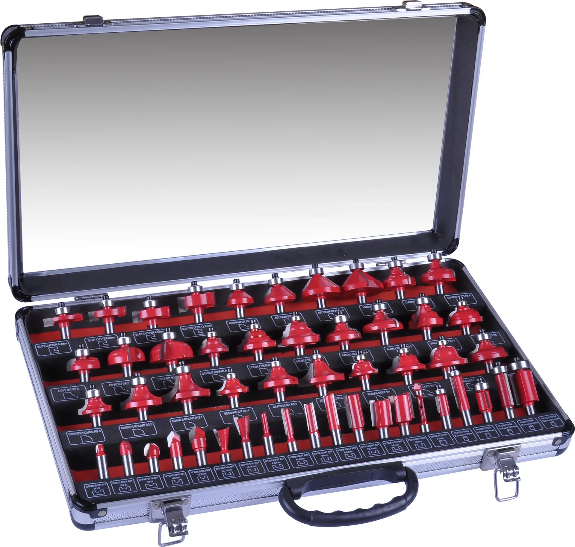 

50pcs Milling Cutter Router Bit Set 1/4mm Wood Cutter Carbide Shank Mill Woodworking Trimming Engraving Carving Cutting Tools