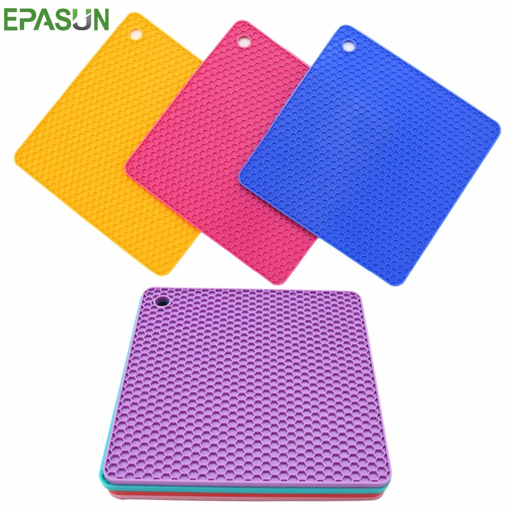 

EPASUN Non-slip Silicone Pot Holder Cup Dish Drying Mat Pad Coaster Cushion Placemat Heat Resistant Table Kitchen Placement