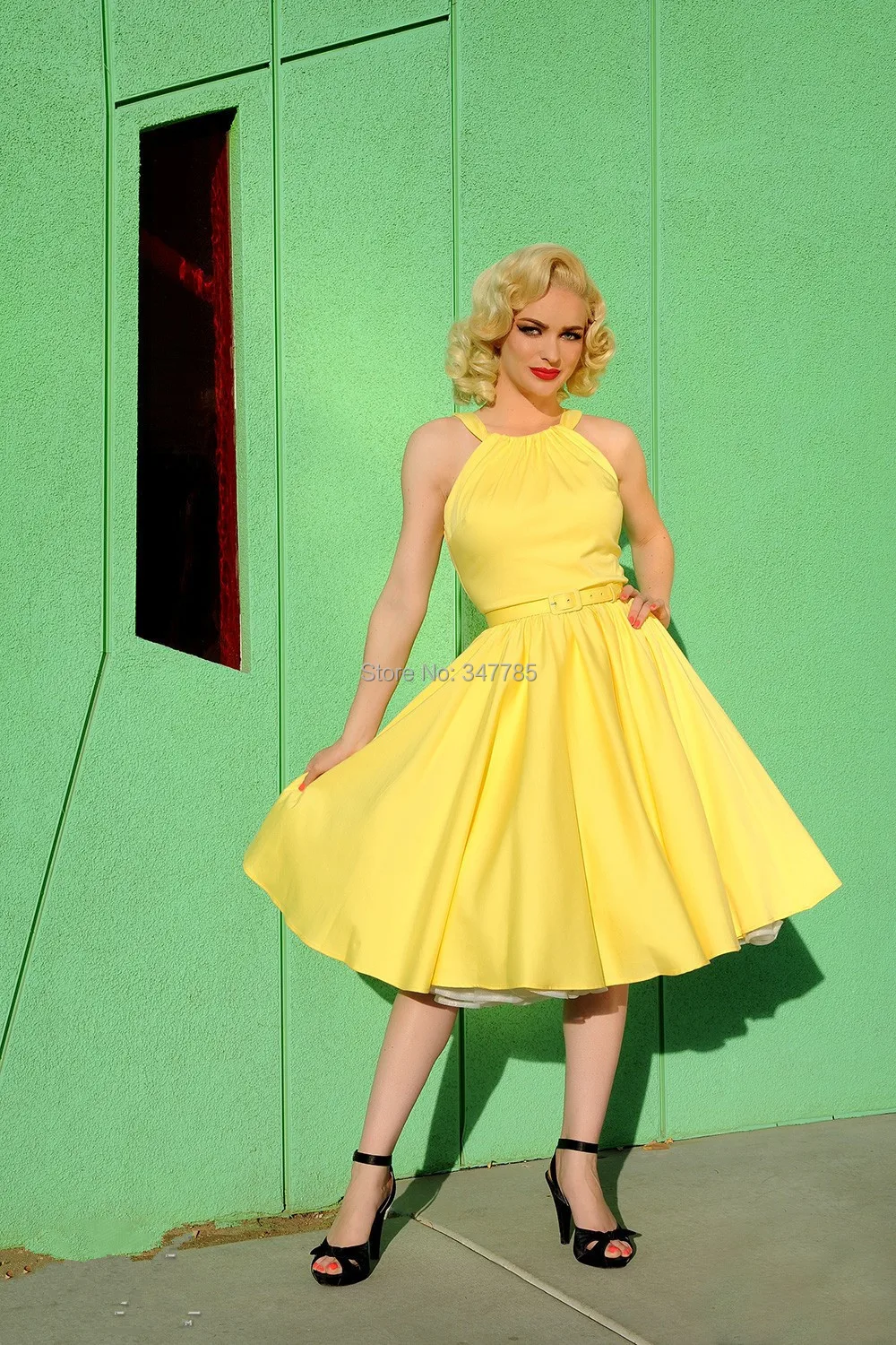 Wedding Vintage Inspired Dresses popular vintage inspired clothes buy cheap summer women 50s retro pin up cotton knee length full swing pleated tank