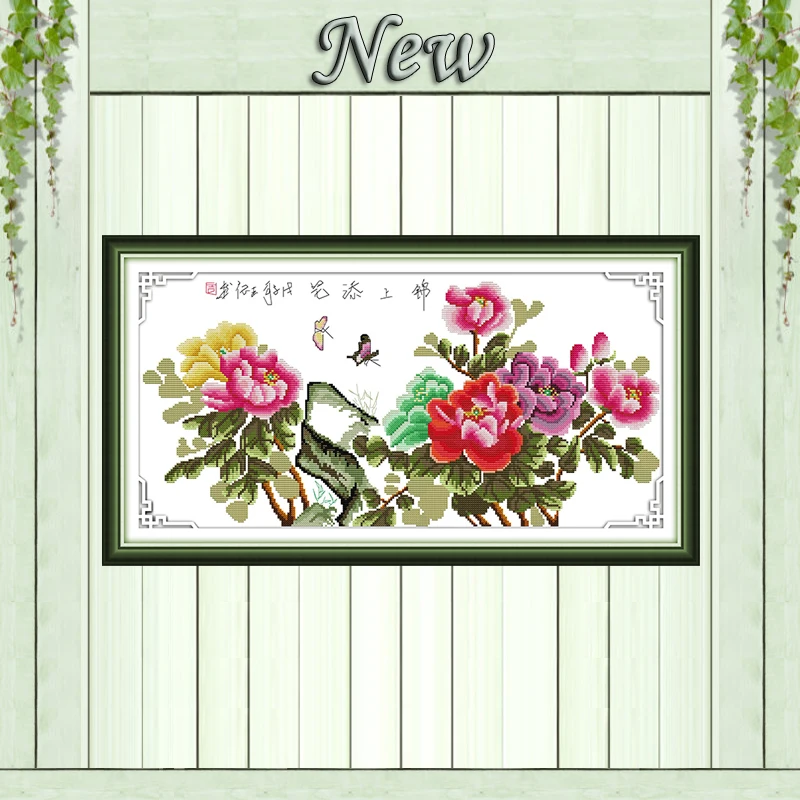 

Better and better flower penoy decor painting counted print on canvas DMC 14CT 11CT Cross Stitch Needlework Sets Embroidery kits
