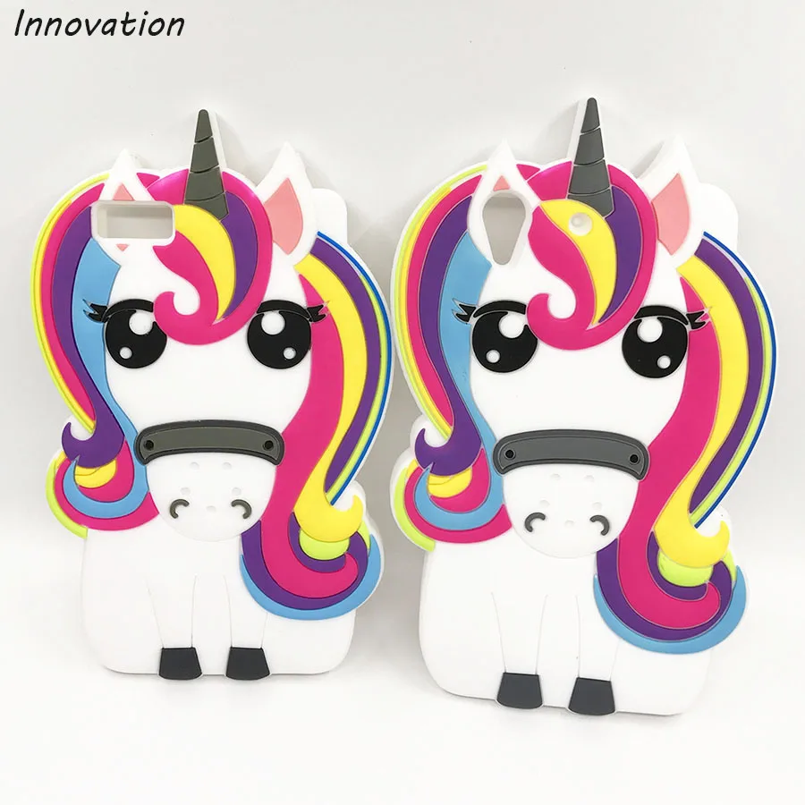 

3D Rainbow Unicorn Silicon Soft Cover Capa For Huawei P10 P9 Lite P8 Lite 2017 Y5 2 Y6 II Y635 Honor 5X Phone Cases Cute Cartoon