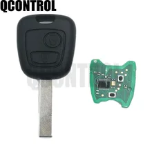 QCONTROL Автомобильный Дистанционный Ключ DIY для PEUGEOT 307 2 кнопки полный ключ
