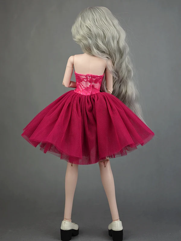 Милое Платье, наряд розового, красного и черного цвета, вечерние платья на свадьбу 1/4 года, BJD SD Xinyi 45-50 см, игрушки для девочек на Рождество