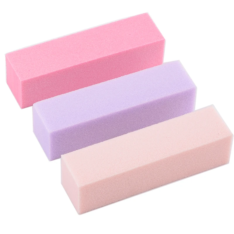 

2019 New Color Nail File Block Pink Form Nail Buffers File For UV Gel Purple Sanding 100 180 Buffer Block Manicure Pedicure Tool