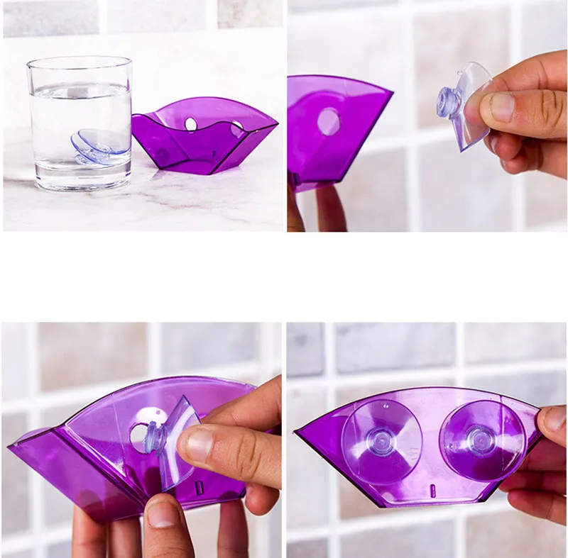 

Useful Double Suction Cup Sink Shelf Soap Sponge Drain Rack Kitchen Sucker Storage Tool Storage rack Kitchen use