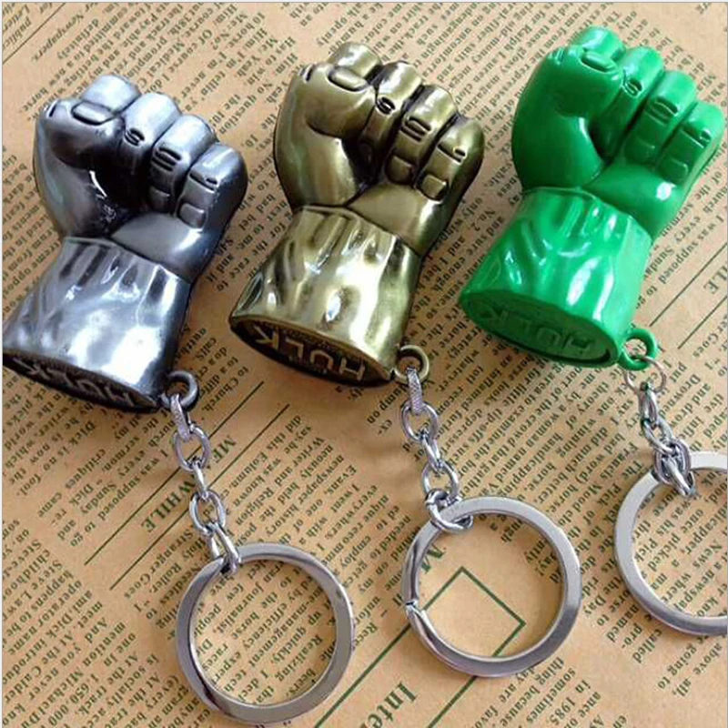 

BERTHATINA Super Hero Avengers Hulk Fist Key Chains Metal Keychains Zinc Alloy Pendant Key Ring Euro-American Hot Movie Jewelry