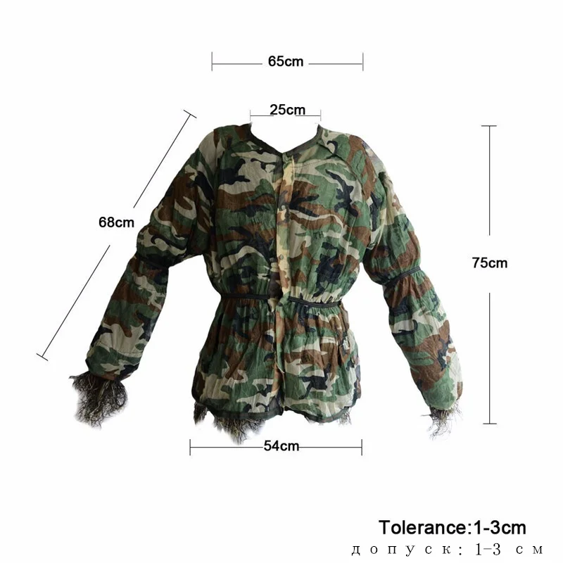 Уличные костюмы снайпера Ghillie с высоким прыжком 3D Bionic армейская страйкбольная