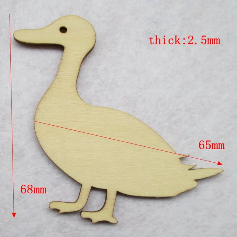  36pcs/bag 68*65mm lovely duck wood cutting arts Wood Crafts Wedding decoration children teaching DI - 32468918613