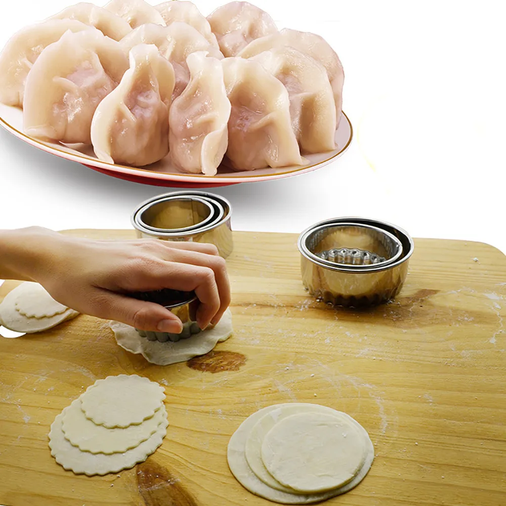 

3pcs Stainless Steel Dumpling Maker Mold Dumpling Cutter Press Mould Pastry kitchen accessories cooking