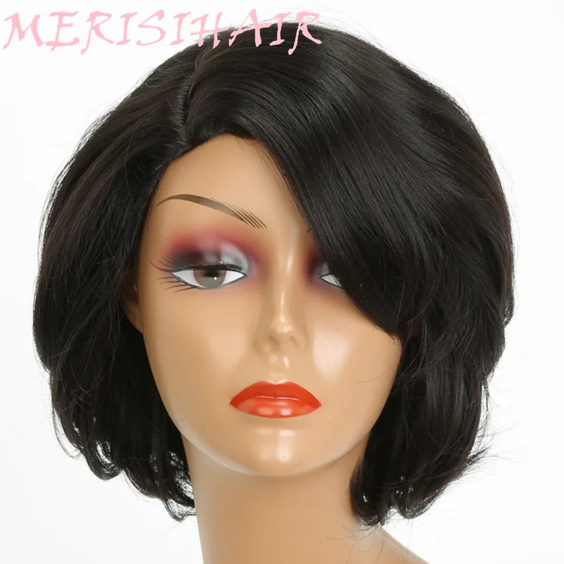 901 31 De Descuentopelucas De Corte Corto De Color Negro Para Mujeres Negras 3 Colores Disponibles Pelo Sintético Femenino Resistente Al Calor