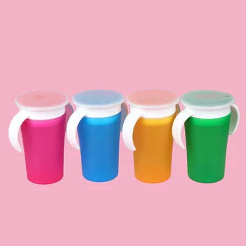

1 Pc Baby Learning Drinking Cup Infants Delicate Leak-Proof Flip Lid With Double Handle Learning Drinking Water Cups Bottle