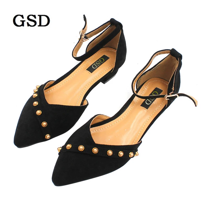 

New Summer Women's Shoes Suede Metal Decoration Low Heel Pointed Head Comfort Elegant Wearable Non-slip Women's Pumps