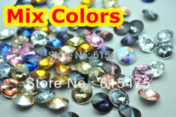 

100pcs/lot Mixed Colors 8mm,10mm,12mm,14mm,16mm,18mm,20mm Chinese Top Quality 1122 Round Fancy Stone Crystal Rivoli Beads