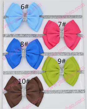 

free shipping 50pcs new Baby hair bow flower Headband Silver ribbon Hair Band Handmade DIY hair accessories children newborn tod