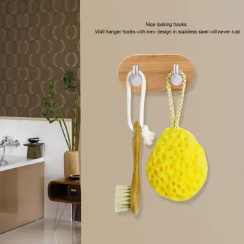 

Wood Stainless Steel Wall Hanger Hook Bag Key Coat Towel Hanger For Kitchen Bathroom Home Storage Hook kapstok haken