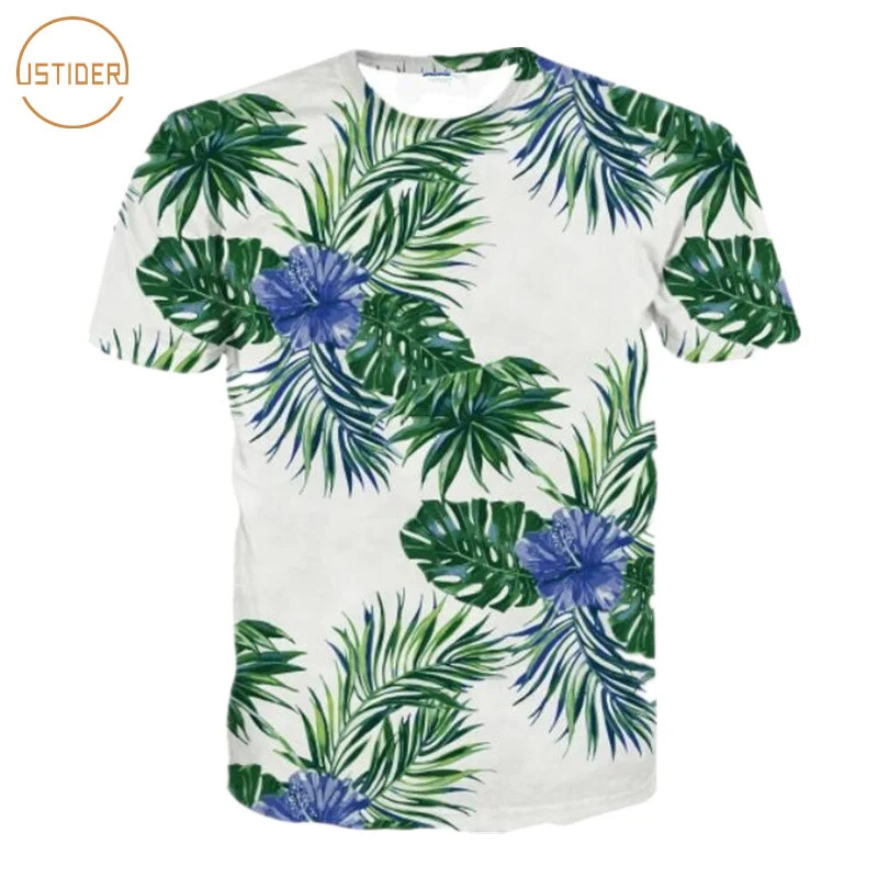 Transser Womens Flower Printed T-shirt Crew Neck Short Sleeve Tops Summer Casual Tee Shirt Blouse