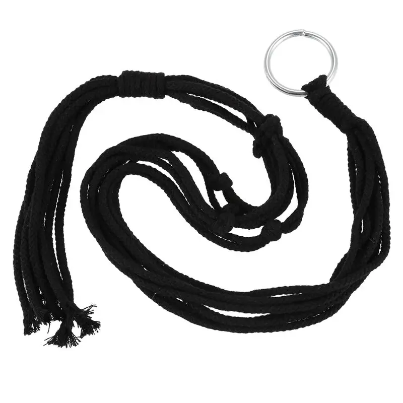 Ручная Веревка из натурального хлопка, шнур макраме, вешалка для растений, плетеная подвесная корзина, 92 см, черный