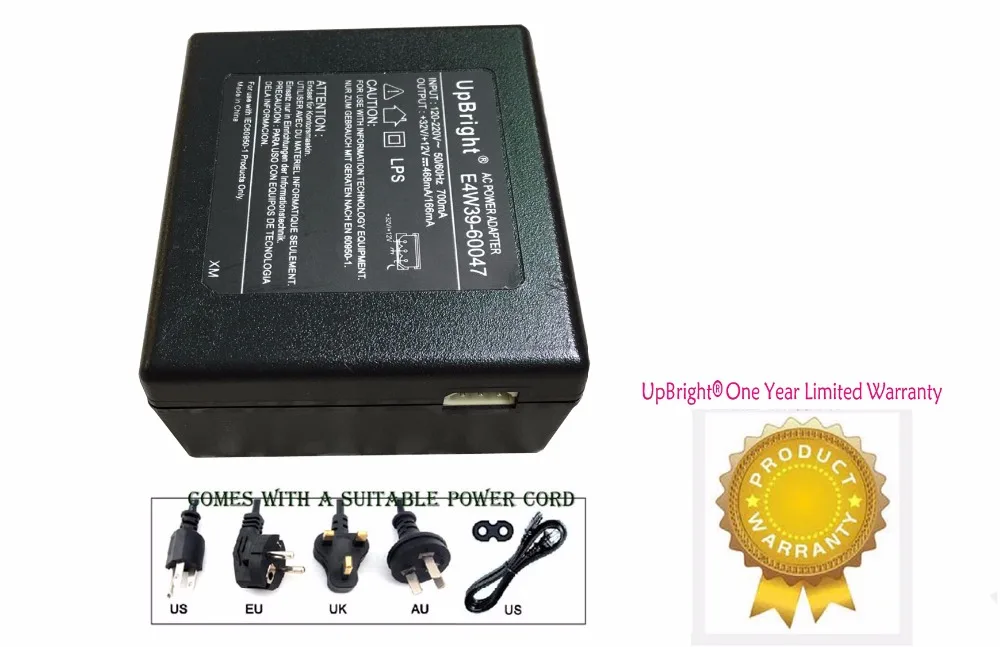 UpBright AC/DC адаптер для hp A9T80-60008 A9T8060008 32 В/12 В 468mA/166mA принтер Chicony F1 A015R001L шнур питания зарядное устройство