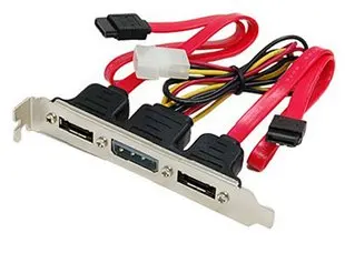 

free shipping DHL 50pcs/lot SATA to eSATA 3 port 3 in 1 Converter Adaptor with bracket