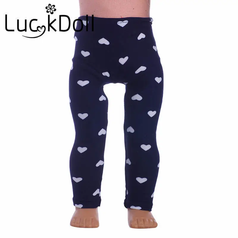 LUCKDOLL любовь печати леггинсы подходит 18 дюймов Американский 43 см Кукла одежда аксессуары, игрушки для девочек, поколение, подарок на день рождения