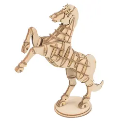 ROBOTIME лошадь живопись деревянные головоломки 3D сборки DIY Паровая живопись ствол игрушка