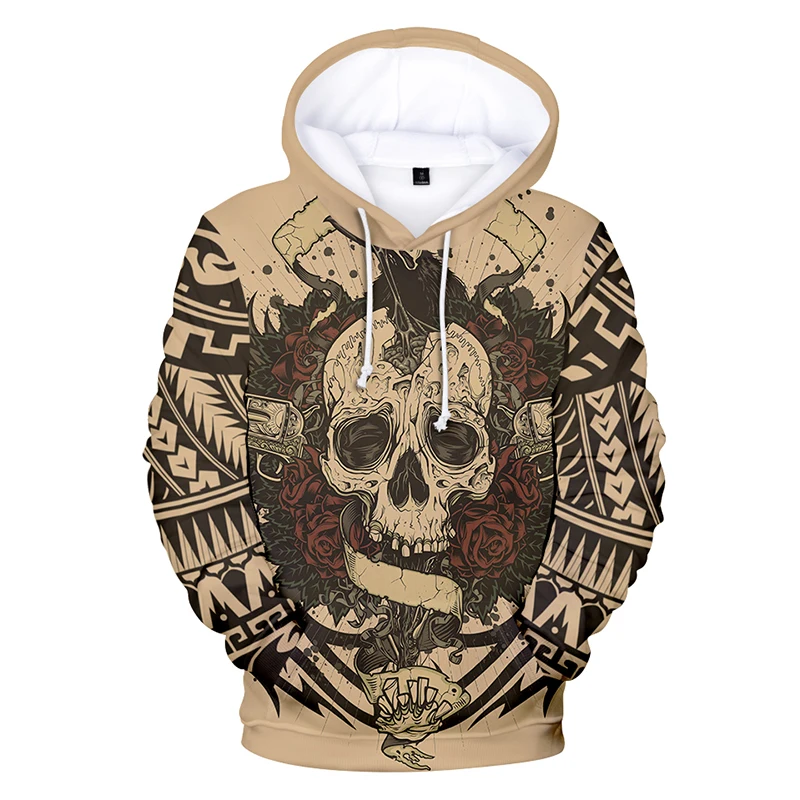 

3d Hoodies Pullover Tattoo Skull Rose Print Fashion Men Women Hoodie Hoody Casual Long Sleeve Harajuku 3D Hooded Sweatshirt Tops