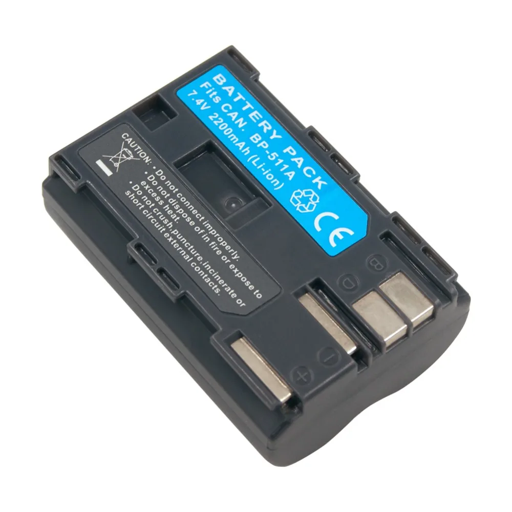 BP 511 511A аккумуляторная батарея 7 4 В 2200 мАч BP511 BP511A для Canon eos 300d 40d 50d 60d Powershot G1 G2 G3
