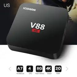 1 комплект V88 Android 7,1/8,1 RK3229 четырехъядерный Smart tv Box 1 Гб + 8 ГБ/2 ГБ + 16 Гб HD WIFI мультимедийный проигрыватель