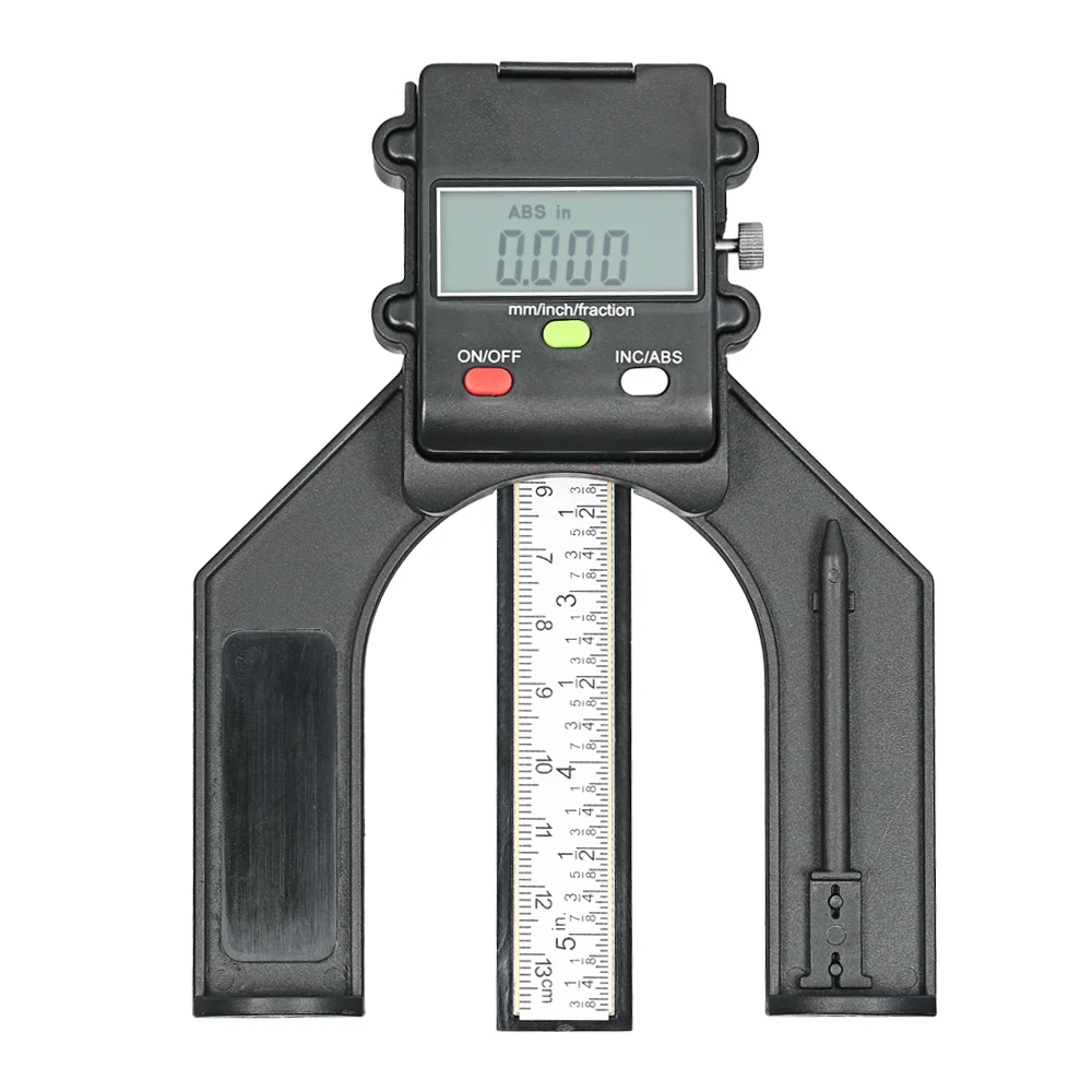 

0-130mm Table Saw Depth Gauge Digital Height Gauge with Three Measurement Units Locking Screw for Woodworking Router Table