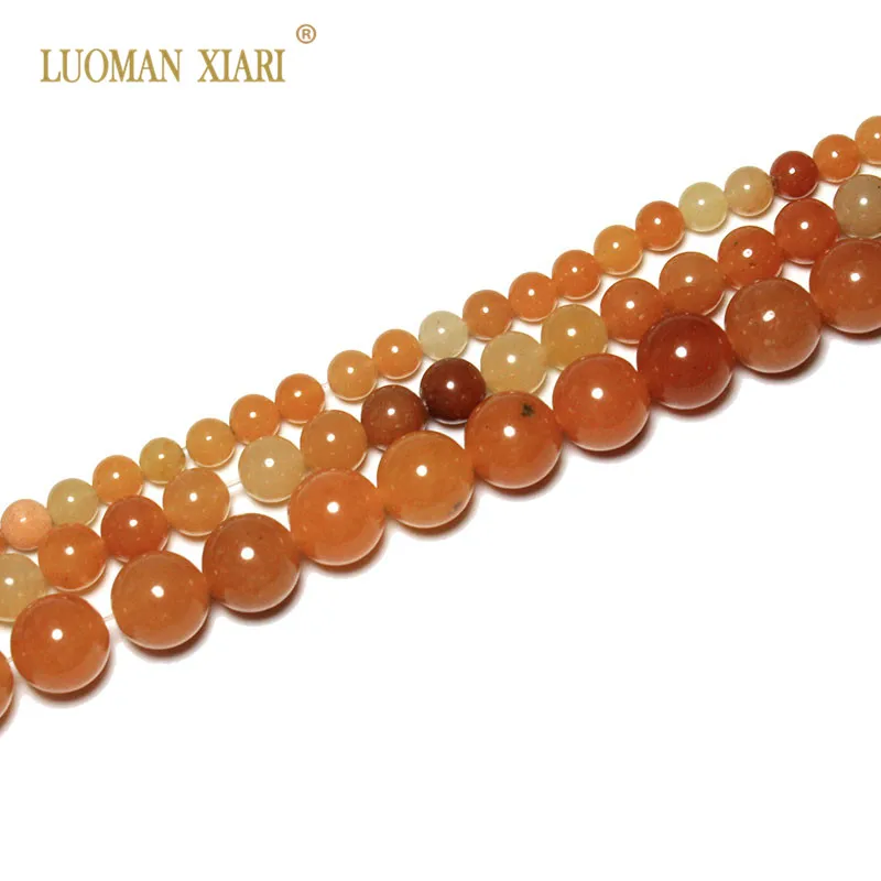 

AAA+ Round Red Aventurine Jade Natural Stone Round Beads For Jewelry Making DIY Bracelet Necklace 4/ 6/8/10 /12 mm Strand 15'