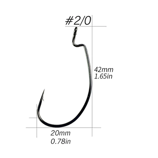 10 шт. POHU#1-#12 2/0 1/0 3/0 4/0 широкий зазор офсетный крючок для ловли карпа, удушливые Dropshot Rig, черви, крюк, снасти для ловли окуня - Цвет: 10piece size 2-0