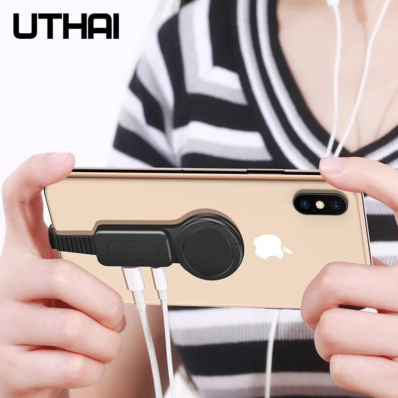 

UTHAI T05-1 For iPhone Game Adapter Lightning Adapter 3.5mm Audio& Fast charging Apple OTG for IOS Ring Holder HIZI