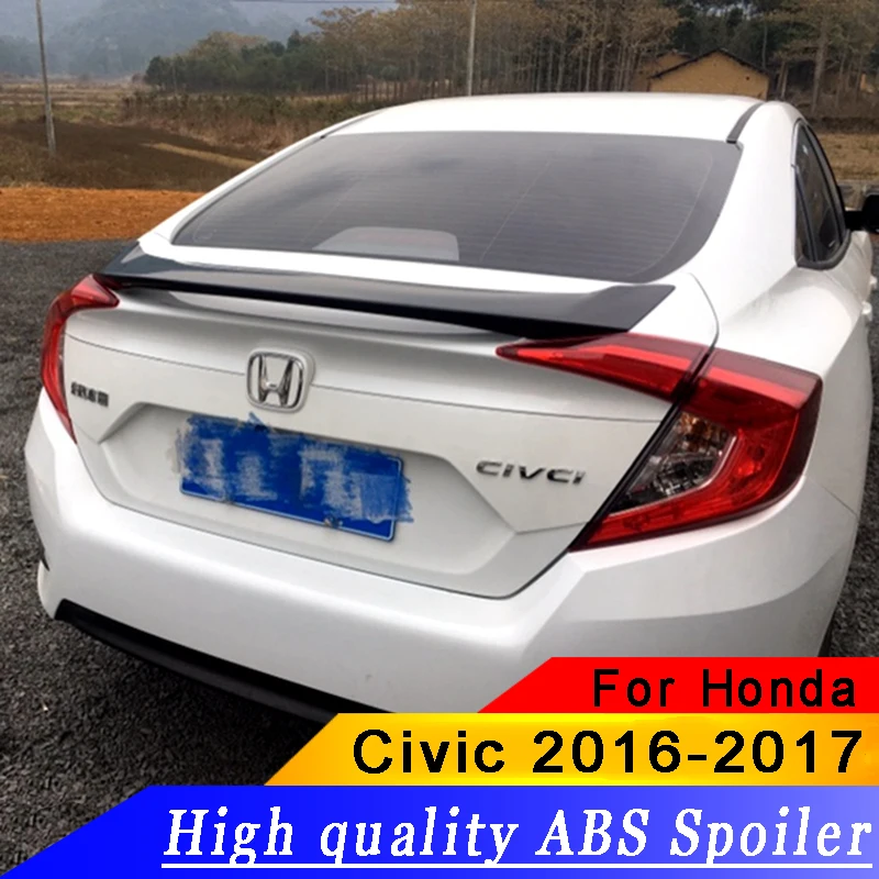 For Honda Civic 15 18 New Type Spoiler Black Or White Or Primer Car Rear Wing Civic High Quality Abs Material Spoiler Spoilers Wings Aliexpress