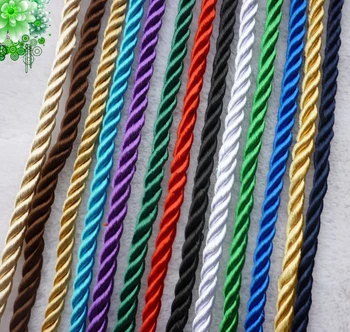 

5mm Satin Polyester Cords Three strands of Rope Diy Jewelry Findings Accessories 5 Meters