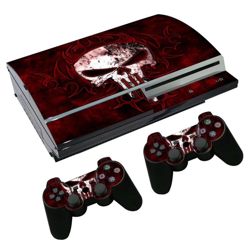 Наклейка The Punisher Red Skulls Skin наклейка для консоли PS3 Fat PlayStation 3 и контроллеров из