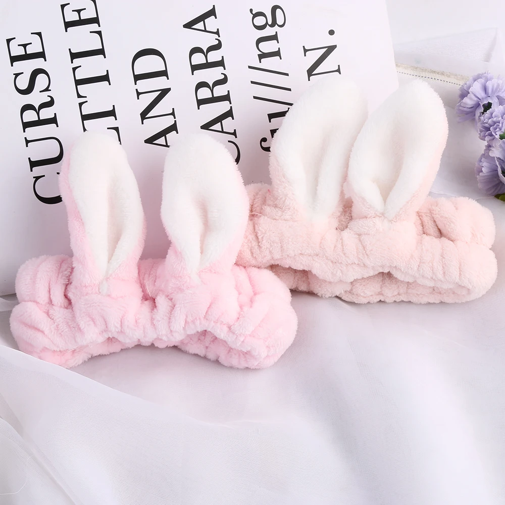 

1Pcs Cute Soft sprouted Rabbit ears Wash one's face Headband Makeup Place a mask on the face Wide brimmed Headband