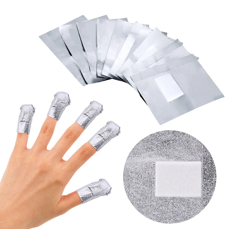 

Nail art with cotton tin foil professional unloading tin foil paper 50pcs / set unloading supplies unloading tin foil manicure